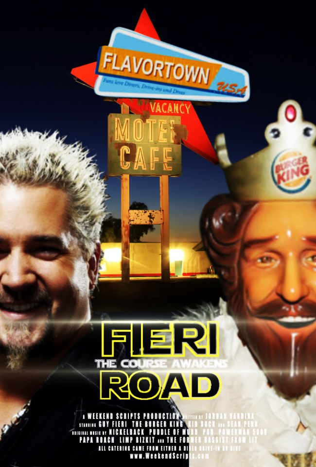 Someone Wrote A Screenplay About Guy Fieri Having A Showdown With The  Burger King To Save Flavortown - BroBible