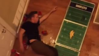 Do You Think This Dude Died From Internal Bleeding Following His 2nd Story Beer Pong Dunk Attempt?