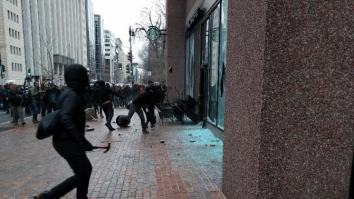 VIDEO: All Of The Fights, Rioting, Property Damage, And Flash Bangs From President Trump’s Inauguration