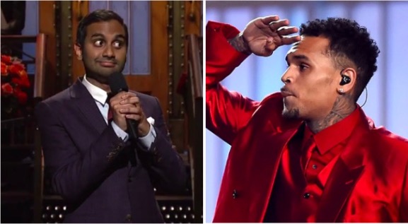 Chris Brown Responds To Aziz Ansari's SNL Monologue Comparing Him To