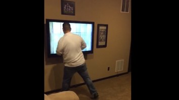 Pissed Of Alabama Fan Punches His Flat Screen TV And Breaks It After Watching Clemson Score Game-Winning TD