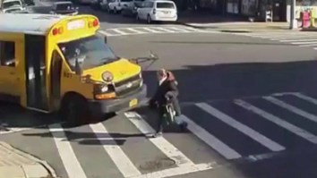 If You Don’t Believe In God, Explain To Me How This Lady Survived Getting Drilled By This Bus In A Cross Walk