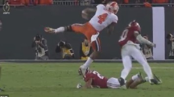 Clemson’s Deshaun Watson Gets Helicoptered By Alabama Defense During National Championship Game