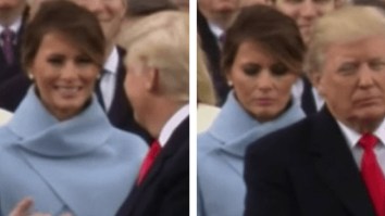 Twitter Hilariously Wants To #FreeMelania After She’s Caught Mean Mugging Donald At The Inauguration