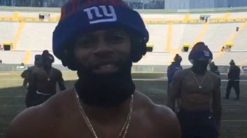 Odell Beckham Jr. And Several Other Giants Warm Up Shirtless In 13 Degree Weather At Lambeau Field