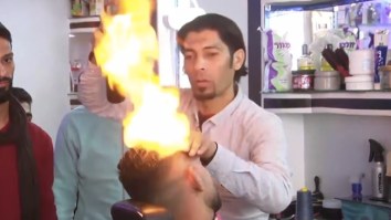 Hottest Barber On The Planet Is Using A Blowtorch To Style Customer’s Hair