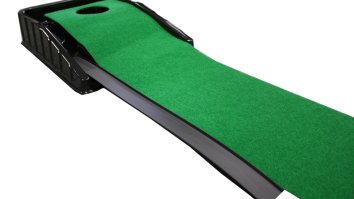 Practice Your Putting Anywhere, Anytime With This 7-Foot Automatic Return Mat For Only $20