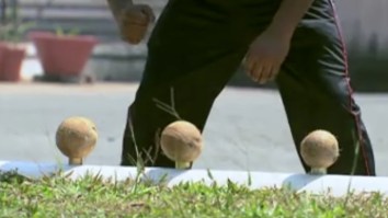 Man Chops 124 Coconuts In Half In Less Than 60 Seconds, Proves Anything Is Possible