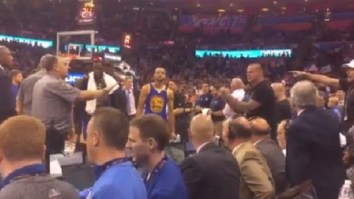 Cop Had To Intervene In Verbal Altercation Between Draymond Green And An OKC Thunder Fan During Warriors-Thunder Game