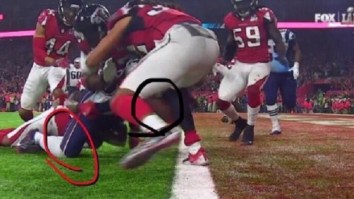Falcons Fans Are Losing Their Minds At Pic That They Feel Shows Patriots’ James White’s Knee Being Down On Final TD