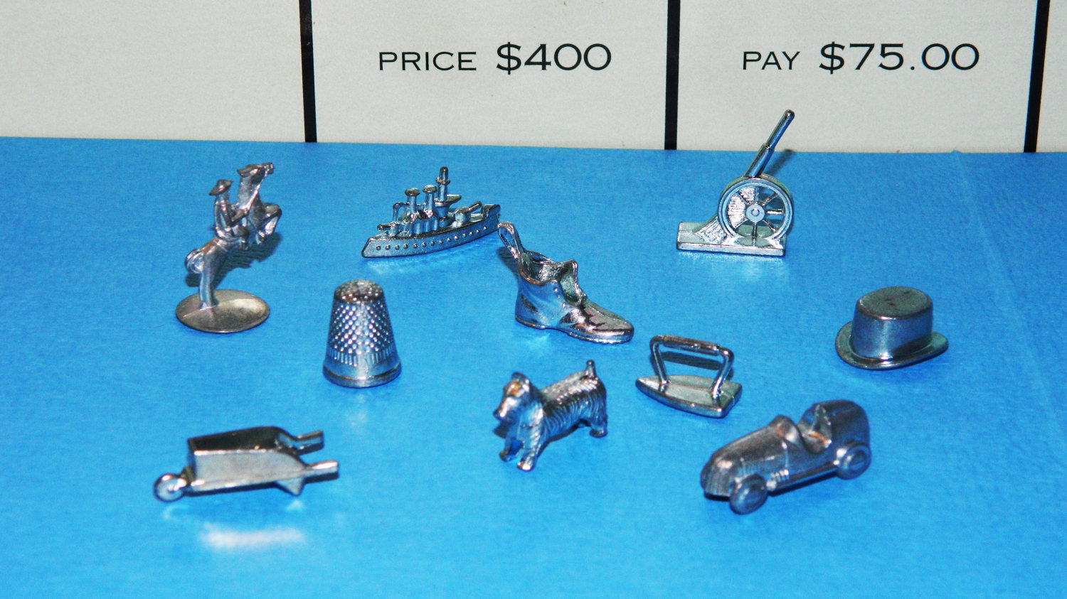 6 original monopoly pieces