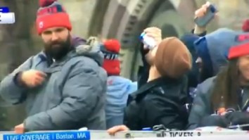 Pats’ Chris Long Defies Boston Mayor’s ‘No Public Drinking’ Order At Championship Parade By Chugging Some Natty Ice