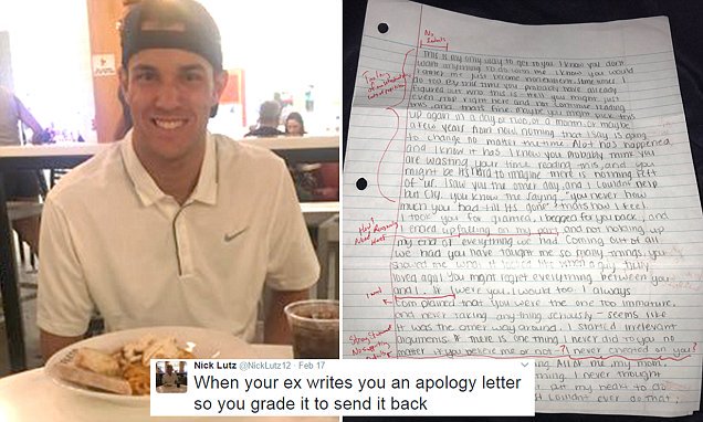 Nick Lutz Grades Apology Letter
