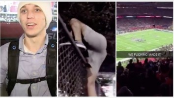 Four Dudes Snuck Into The Super Bowl With A Ladder They Found On The Side Of The Road And Documented Their Mission