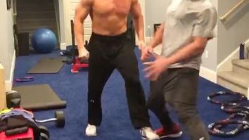 Rob Gronkowski Hyping The Hell Out Of Mojo Rawley While Training For Wrestlemania Is #BroGoals