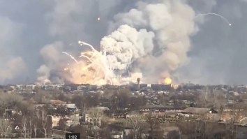 Ammo Depot Explodes In Ukraine And There Are ROCKETS Flying Around