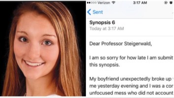 College Girl Emails Teacher Saying She Can’t Finish Paper Because Her Boyfriend Dumped Her, Prof Responds
