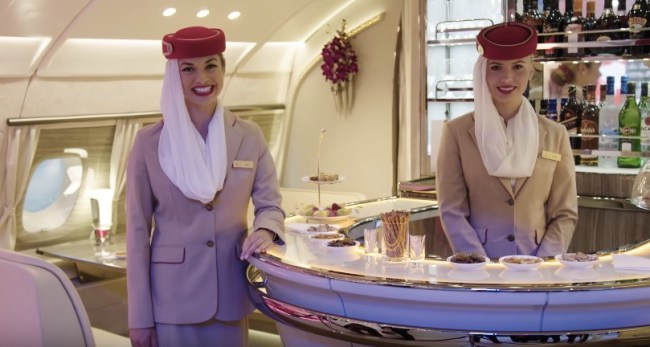 new Emirates A380 Onboard Lounge