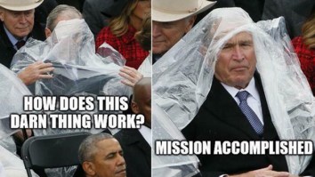 George W. Bush Finally Addressed His COMPLETE Inability to Put On A Simple Rain Poncho