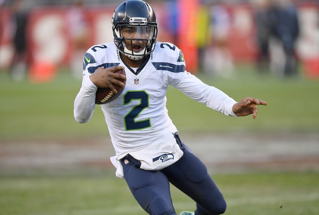 SANTA CLARA, CA - JANUARY 01: Trevone Boykin #2 of the Seattle Seahawks runs with the ball against the San Francisco 49ers during the fourth quarter of their NFL football game at Levi's Stadium on January 1, 2017 in Santa Clara, California. (Photo by Thearon W. Henderson/Getty Images)