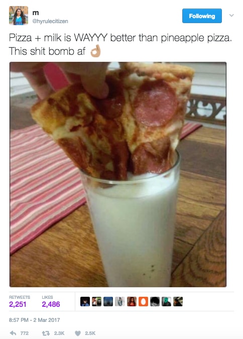 Pizza And Milk