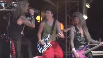 Metal Band Invites Fan On Stage, Roasts Him, Watches In Amazement As Fan Slays Guitar