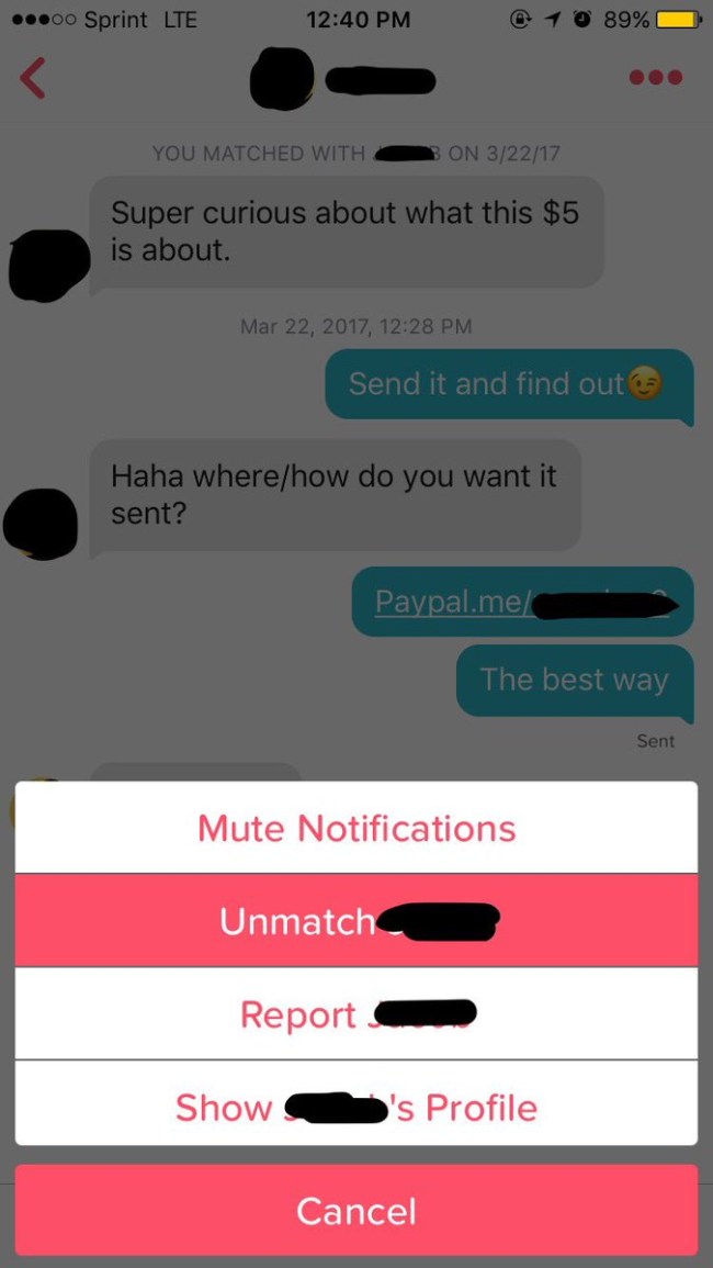 scam accounts on tinder