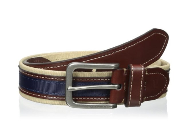 Tommy Hilfiger Men's 1 3/8 in. Canvas and Ribbon Belt