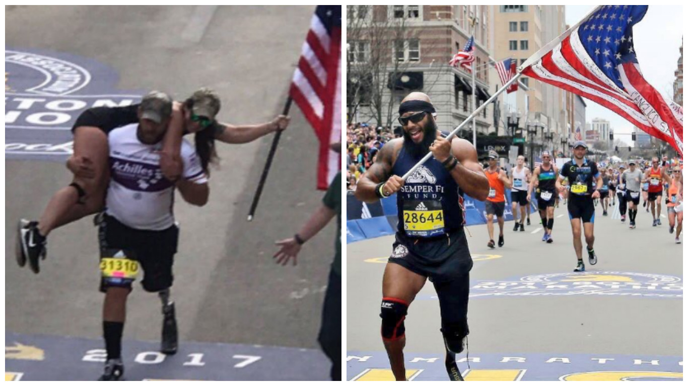 AMAZING Moments Wounded Veterans Cross Finish Line Of The Boston