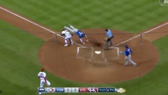 Toronto’s Chris Coghlan Dove Over The Catcher At Home Plate In The Best MLB Play Of 2017