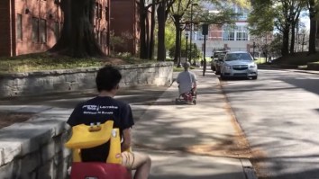 Engineering Bros Attach Chainsaw Engine To Kid’s Tricycle, Take It Around Campus