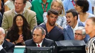 Michael Phelps Showed Up To NCAA Championship Game Extremely Tanned And Twitter Mocked Him For It