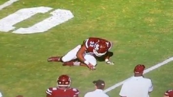 Miss St. Spring Game Ends Early After Running Back Gets Absolutely Destroyed By Teammate