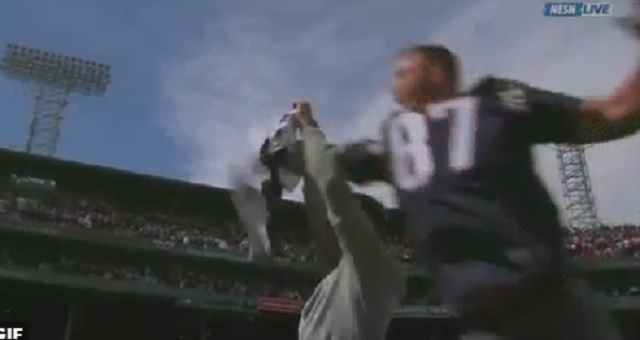 Rob Gronkowski 'steals' Tom Brady's jersey at Red Sox opening day, NFL  News