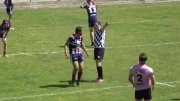 Rugby Asshole Knocks Out Referee After Getting A Yellow Card In The Cheapest Of Cheap Shots