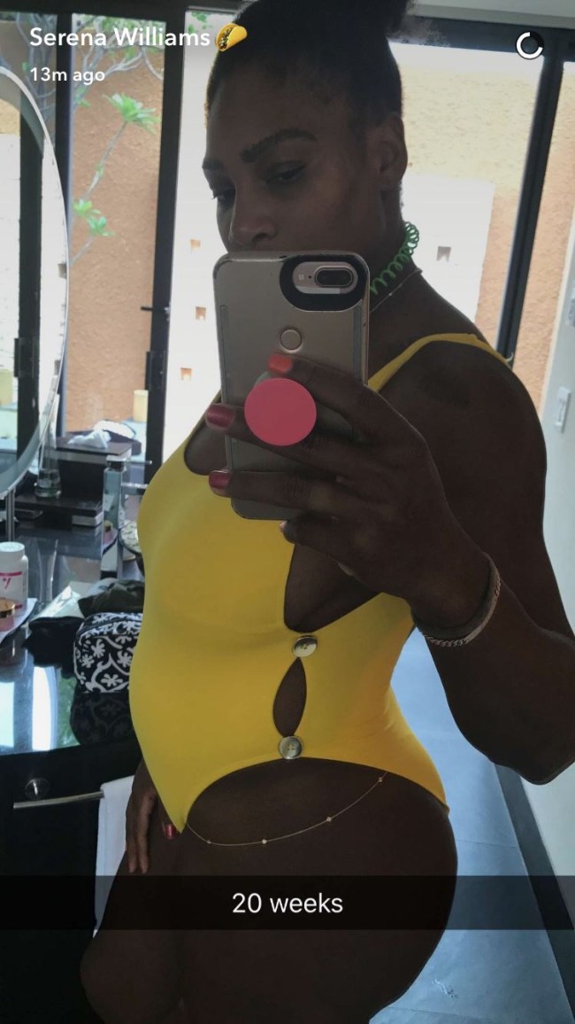 Serena Williams pregnancy announcement Snapchat