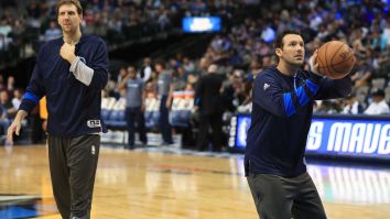 Check Out Tony Romo All Suited Up, Nailing Jumpers In Mavs Practice Before Tuesday’s Game