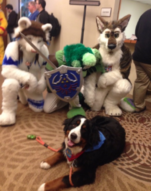 Retired Woman Brings Therapy Dog To FurryCon