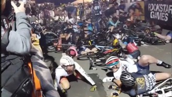 Insane Bike Crash During A Race In Brooklyn Results In BODIES EVERYWHERE