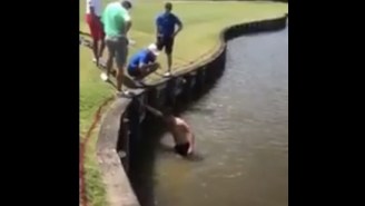Weird Rule Forces College Golfer To Go Into Pond After He Accidentally Dropped His Ball In The Water