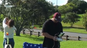 Genius Uses His Drone To Deliver KFC Fried Chicken To Him