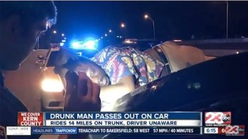Drunk Dude Passes Out On Driver’s Trunk And He Doesn’t Know It Until He’s Already Driven 14 Miles