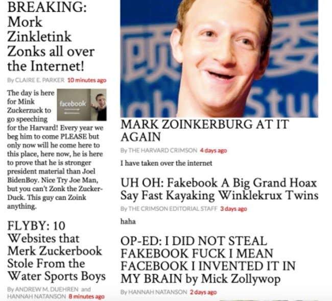 The Harvard Crimson Hacked Mark Zuckerberg Roasted
