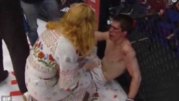 Angry Mom Slaps Her Bloodied Son In The Face After He Got Obliterated In MMA Fight