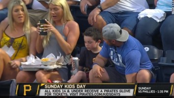 Little Kid At Pirates Game Appears To Take A Swig Of Beer While ‘Kids Day’ Promotion Runs On TV Broadcast