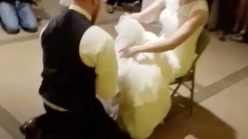 This Video Of A Bride Icing A Groom During A Wedding Garter Toss Is Proof That Icing Is Officially Back!