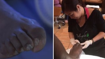 Shaq Made Some Poor Lady Give Him And His Disgusting Deformed Feet A Pedicure