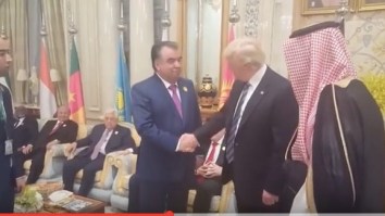 Donald Trump And The President Of Tajikistan Engage In Distractingly Aggressive Handshake