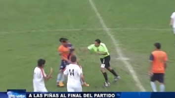 Brutal Soccer Fight Gets Out Of Hand When Player Attacks Ref And Referee Responds With Haymaker