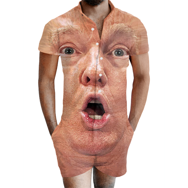 farvestof ekstremt fjer The Donald Trump Shocked Face Male Romper Has Finally Arrived! - BroBible